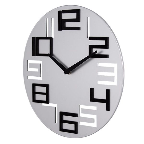 

wall clocks hollow rural office art digital clock modern design large 3d silent living room saat wandklok watches home decor 5k599