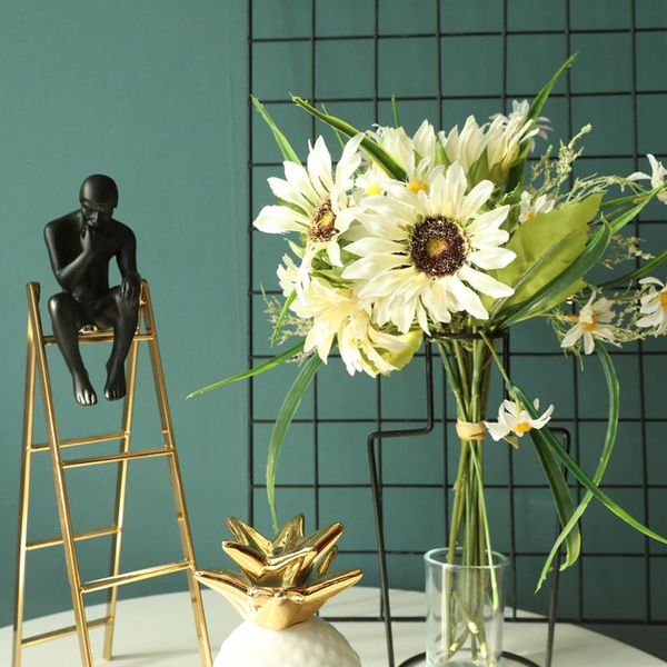 

decorative flowers & wreaths 1 bouquet sunflower artificial flower simulation gerbera daisy living room party decoration shooting prop