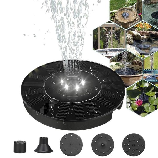 

solar power floating fountain water pump 2.4w led lighting for garden pool pond decor bird bath decorations