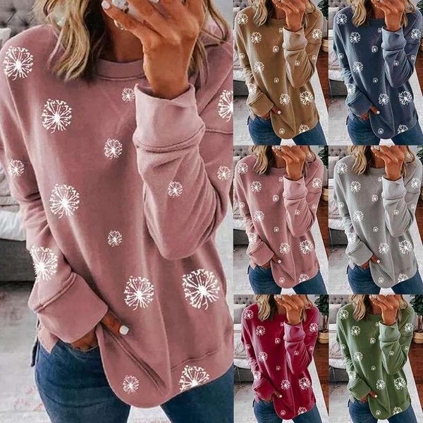

women's hoodies & sweatshirts sweatshirt dandelion long sleeve ladies womens blouse loose casual jumper, Black