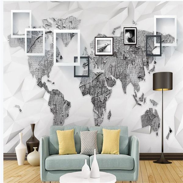 Wohnstil Tapete Einfache Fotorahmen Birke Rinde 3D Wallpapers TV Hintergrund Wand