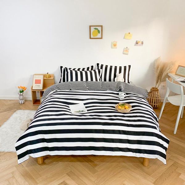 

bedding sets arrival nordic double set home flat bed sheet stripe simplicity duvet cover 240x220 king with pillowcases