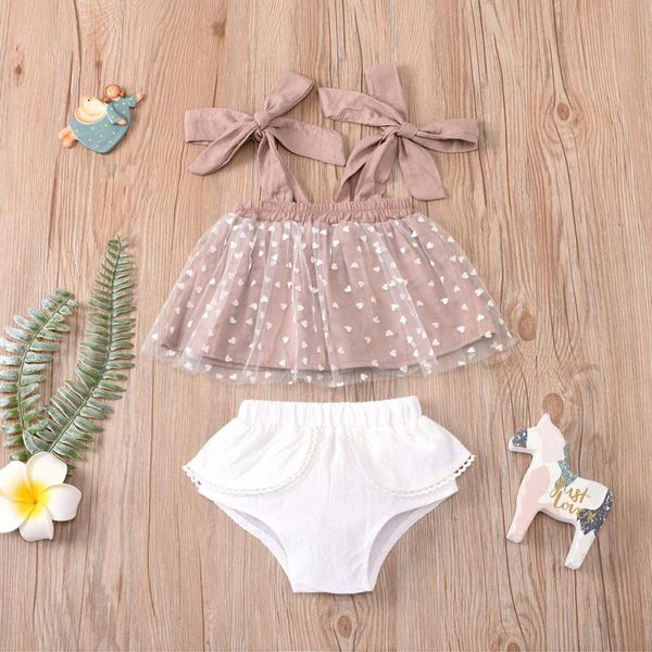 

clothing sets 2021 toddler baby girls summer sling lace tube shorts clothes set romper roupa infantil menina vetement enfant garcon, White