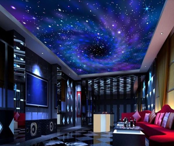 

wallpapers custom 3d po wallpaper ceiling mural wall vast dream galaxy vortex stars zenith living room decor