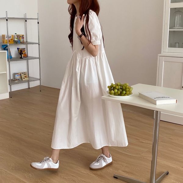 

women vintage maxi dress summer o neck party vestido femme bohemian sundress casual loose 210514, Black;gray