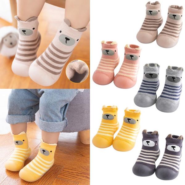 

first walkers toddler indoor sock shoes born baby socks winter thick terry cotton girl with rubber soles infant animal funny