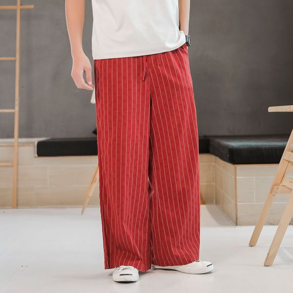 

m-5xl japanese streetwear mens striped wide leg trousers 2021 autumn man cargo pants casual baggy pants plus size men xxxxxl, Black