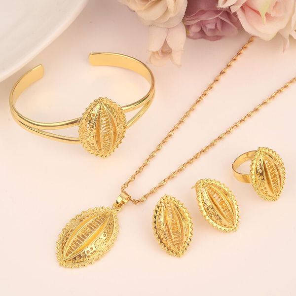 

new ethiopian necklace/earrings wedding jewelry set for women 24 k solid gold color/copper african/ethiopian/dubai party gifts, Black