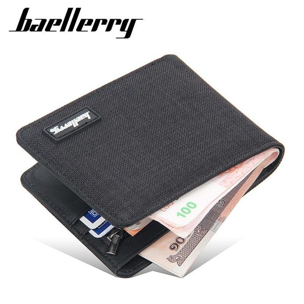 

wallets 2021 genuine leather men's short wallet korean canvas multi card pack men male purse, Red;black
