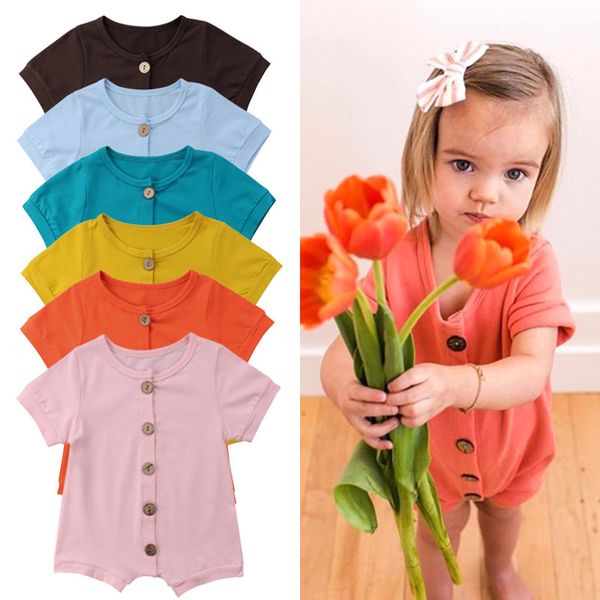 

designer baby girls rompers must-have infant button boys bodysuits one-piece bow short sleeve solid toddler bodysuits girls jumpsuits 587 y2, Blue