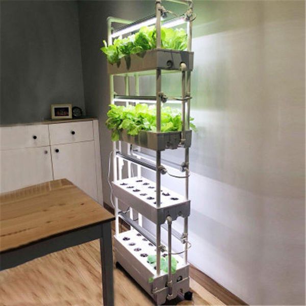 

planters & pots 4 layers 48 holes alcony vegetable combination soilless cultivation equipment organic planting box with led light