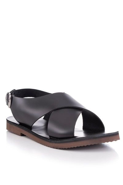 

sandals handmade genuine leather black women 's sandals-3003