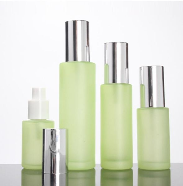 

storage bottles & jars glass bottle for lotion/spray,green/blue 80ml with silver lid