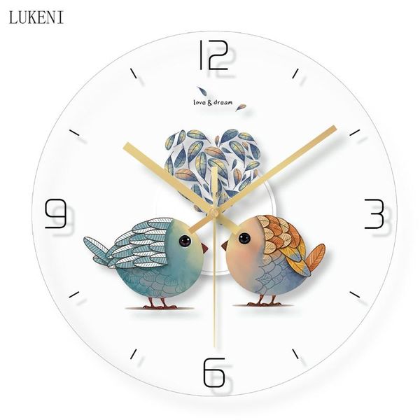 

wall clocks love bird tempered glass clock home decor