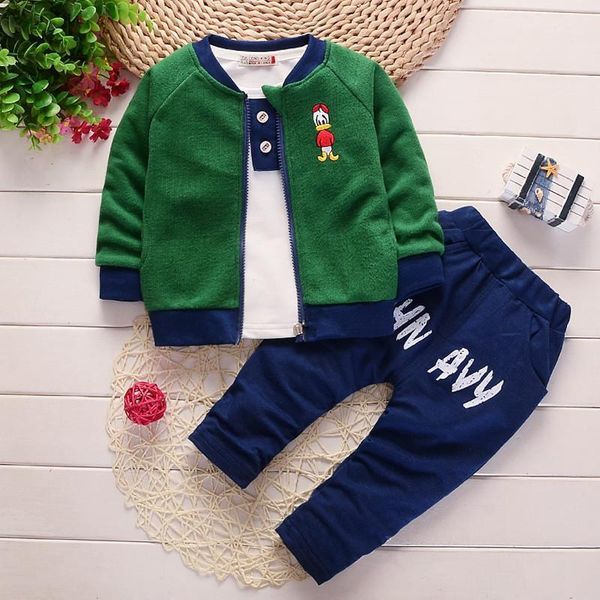 

clothing sets baby boys spring autumn sports suit 3pieces set tracksuits kids casual clothes cartoon vest + t-shirt pants1, White