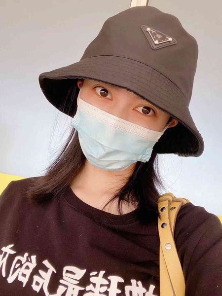 

pu triangle lettered sunshade fisherman's hat, Black;white