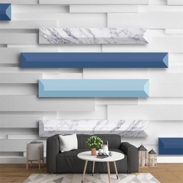 

wallpapers milofi custom 3d wallpaper mural three-dimensional modern geometric square dali background wall for living room bedroom decor