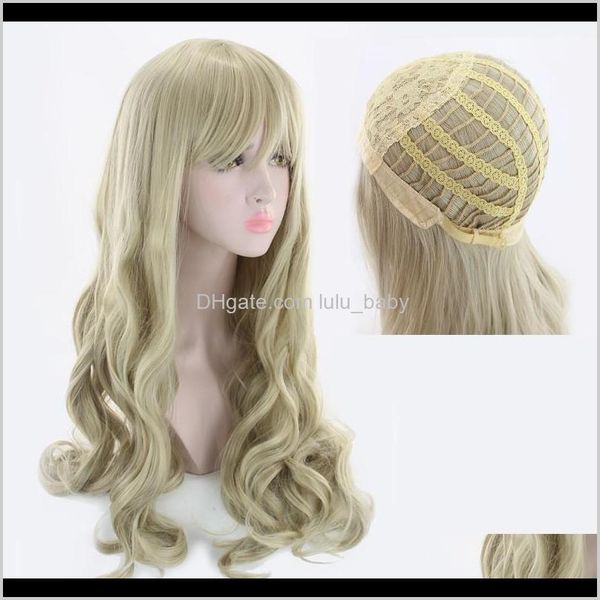 

zf arraive 70cm long platinum fashion wavy hair wig charming curly heat resistant for women mwwv8 epzld, Black