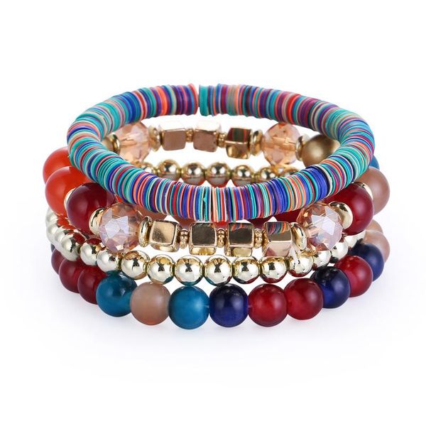 

beaded, strands ethnic style bracelet bohemian multi-layer beaded scenic creative colorful bead small gifts for girls, Black