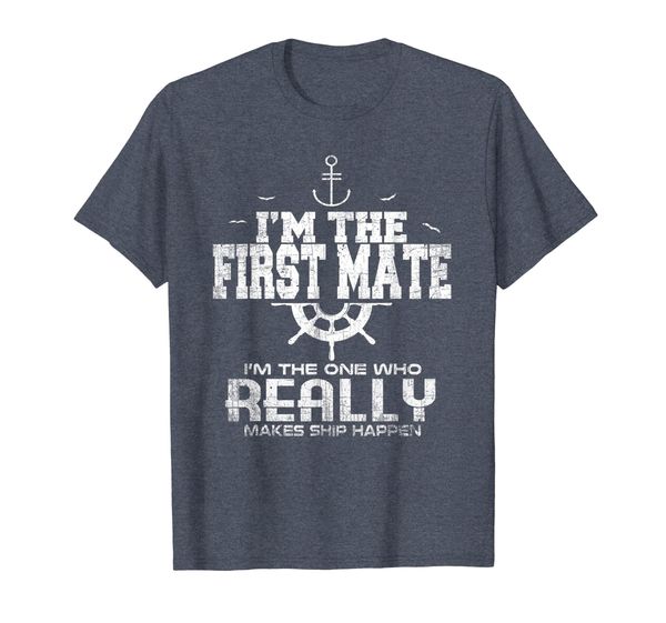 

cute boating gift im the first mate i make ship happen shirt, White;black