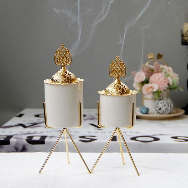 

fragrance lamps nordic ceramic incense burner eid plating stove censer traditional fort home office table decorative ornaments crafts