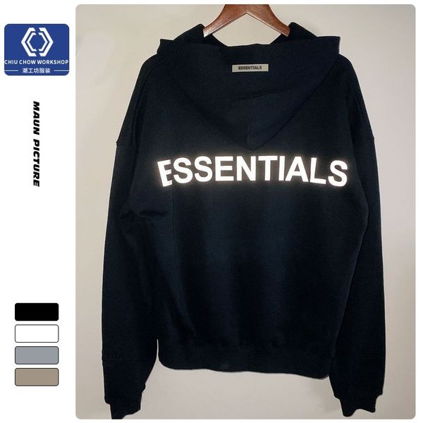 

fog sweater essentials sports reflective couple hoodie kanye west, Black