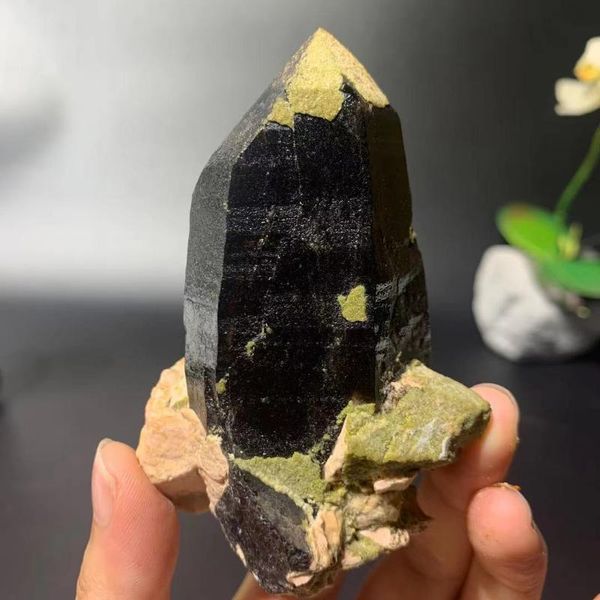 

natural black crystal quartz crystal, feng shui home decoration decorative objects & figurines
