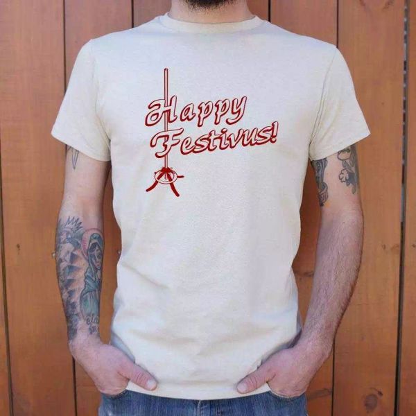 

happy festivus t-shirt | short sleeve graphic tee, White;black