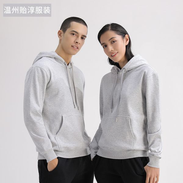 

2020 autumn and winter men's sweater print solid color blank round neck pullover advertising shirt customized, Black