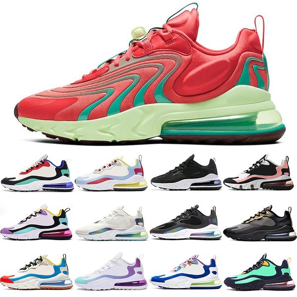 

2021 running shoes 270 react men women bright violet electro green oracle aqua optical triple white bauhaus sneakers trainers sport size 36-