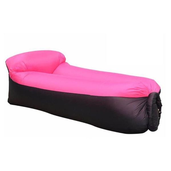 

outdoor portable inflatable sofa pillow flat 640g / 1.4lb bed purple, pink, orange, green, blue sleeping bags
