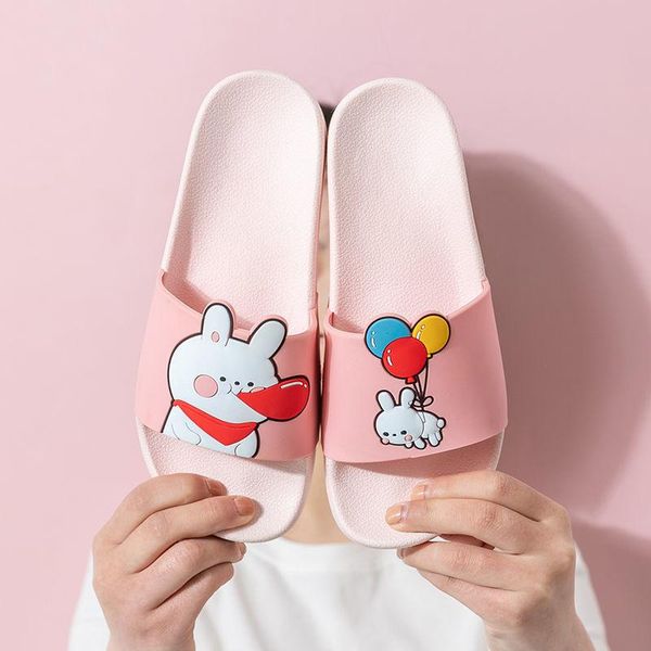 

cartoon flat simple casual couple slippers summer men women ladies wild style womens shoes tx230, Black