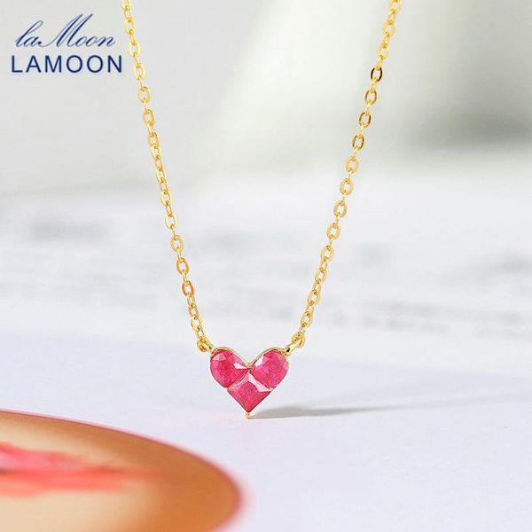 

silver sweety heart choker pendant necklace for women synthetic corundum 14k gold plated fine jewelry korean ni143 chains