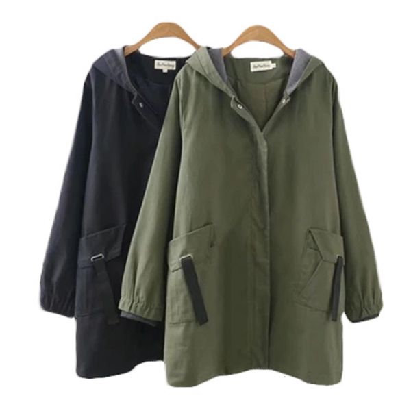

wool spring autumn occasional cotton of women trench coat black army green outerwear plus size released good quality l804 clothes utpk