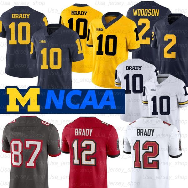 

michigan wolverines jersey desmond howard 10 tom brady 2 charles woodson shea patterson ncaa football jersey, Black;red