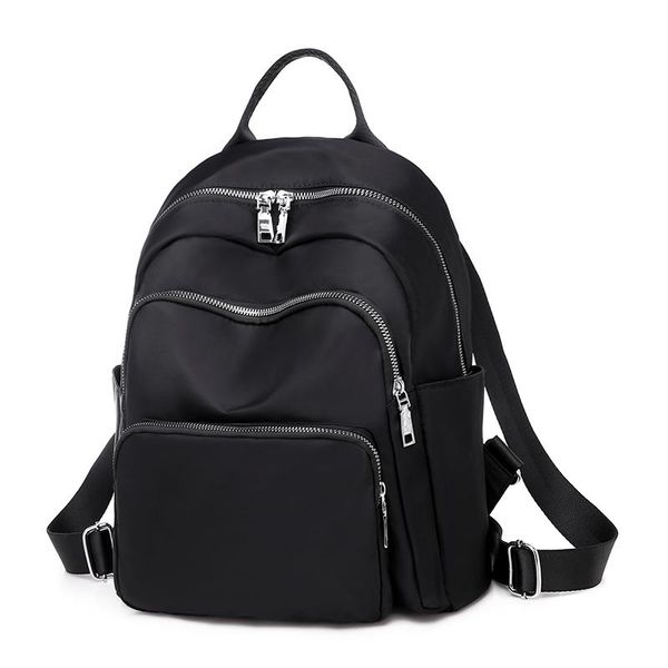

outdoor bags fashion backpack women multi-compartment lightweight wild casual women's waterproof simple pure color travel school bag