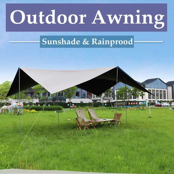

shade 3x3m outdoor awning kit rainproof tarp camping tent sun shelter tourism hiking beach pergola anti-uv coating make-shift tents.