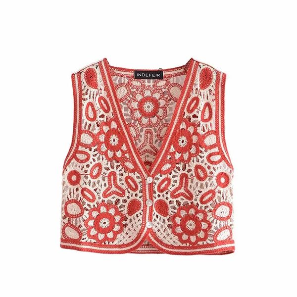 

bbwm sweater vest women elegant retro v-neck single breasted floral female all match loose college soft harajuku casual 210520, Black;white