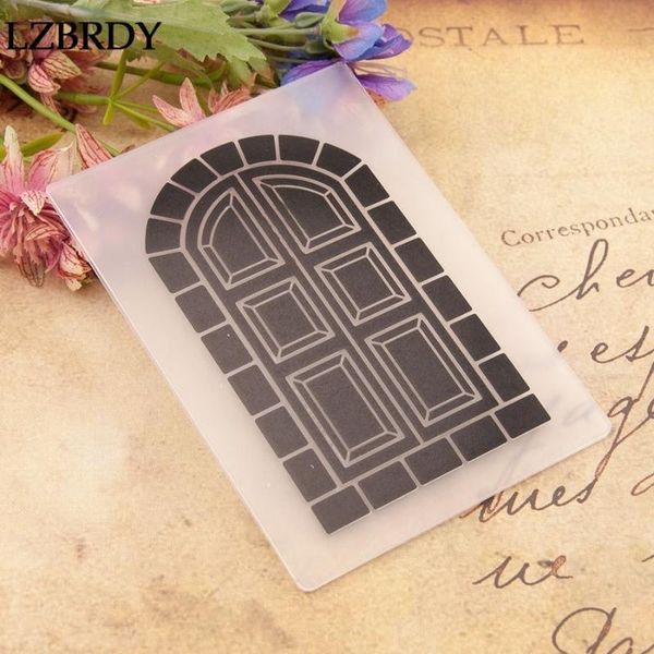 

vintage simple wood gird door plastic embossing folders for card making and scrapbooking easter craft tools