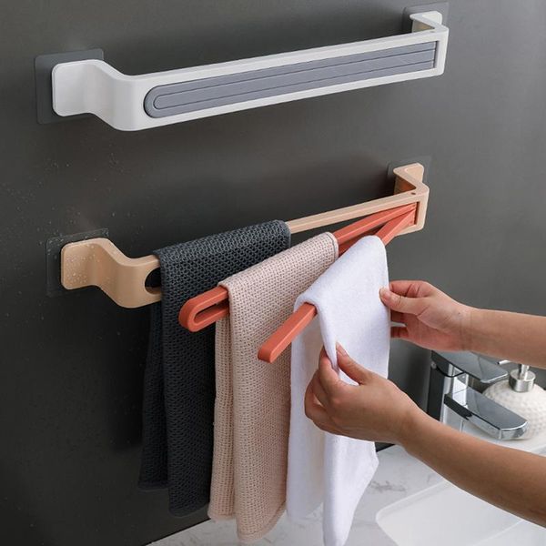 

towel holder rack bathroom kitchen bath sticker hanging wall cloth racks
