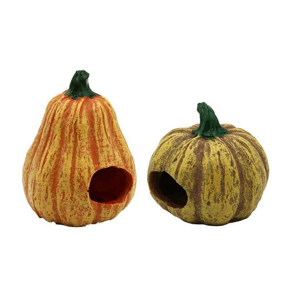 

2pcs fish tank simulation landscaping and shrimp hiding pumpkin cave ornament landscape decor decorations