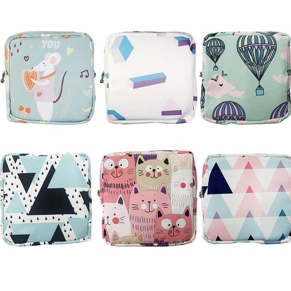 

cosmetic bags & cases women portable sanitary napkin storage bag cotton travel makeup literary zipper coin purse sundries