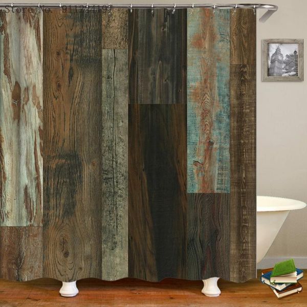 

shower curtains antique gate bathroom decorative wooden door printing curtain waterproof polyester bath with 12 hooks washable