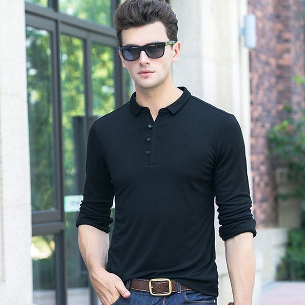 

brand men's fashionable cotton long-sleeved lapel casual for male wear shirt kg-124, White;black