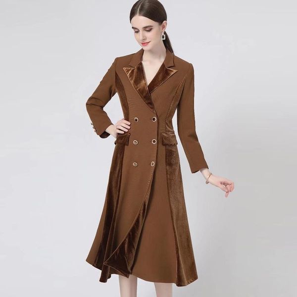 

women's trench coats sq1001 fashion women & jackets 2021 design dresses, Tan;black