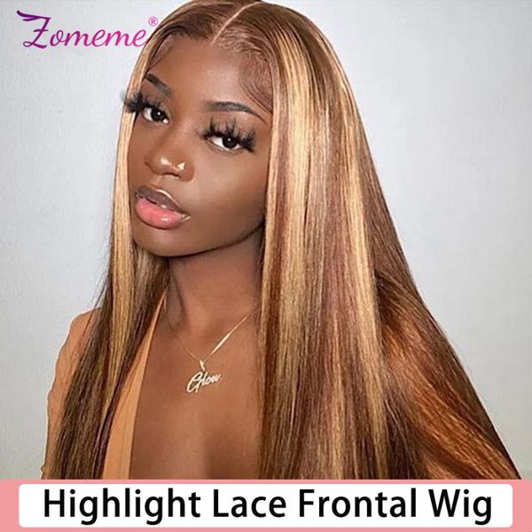 

lace wigs highlight wig human hair p4/27 colored for women hd frontal ombre brown front siyun show, Black;brown