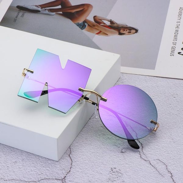 

outdoor eyewear luxury letter no sunglasses brand design women metal sun glasses ladies trend shades party streetwear uv400 protection