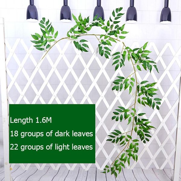 

decorative objects & figurines artificial green eucalyptus willow leaves garland vine wedding greenery home birthday party table wall decora