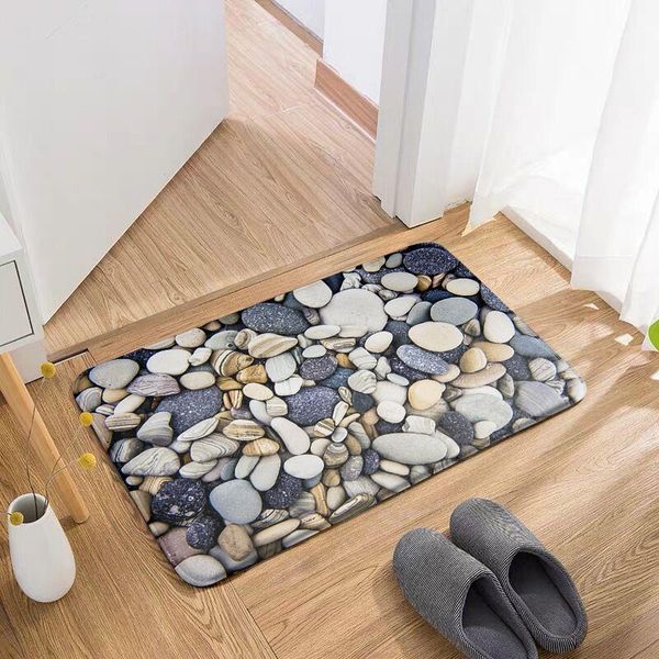 

carpets style 3d cobblestone flannel door mat kitchen bathroom toilet area anti-slip for floor indoor entrance waterproof rug