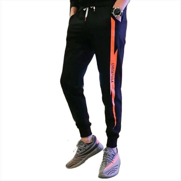 

spring and summer boys korean women pants fashion loose legged sports capri casual trousers for men sweatpants japanese streetwear, Black